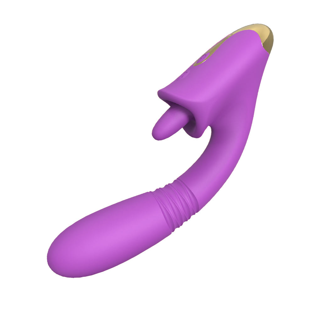 3-in-1G point thrust vibrator silicone clitoris licking